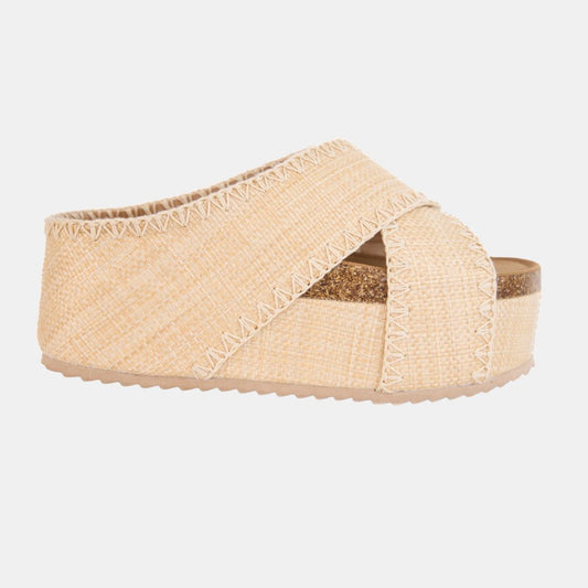 Nina 4 Embroidered Crisscross Flatform – Artisan Slide Sandal in 4 Colors